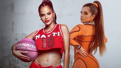 Natti Natasha deslumbró embarazada en su presentación en el show de Jimmy Fallon junto a Becky G