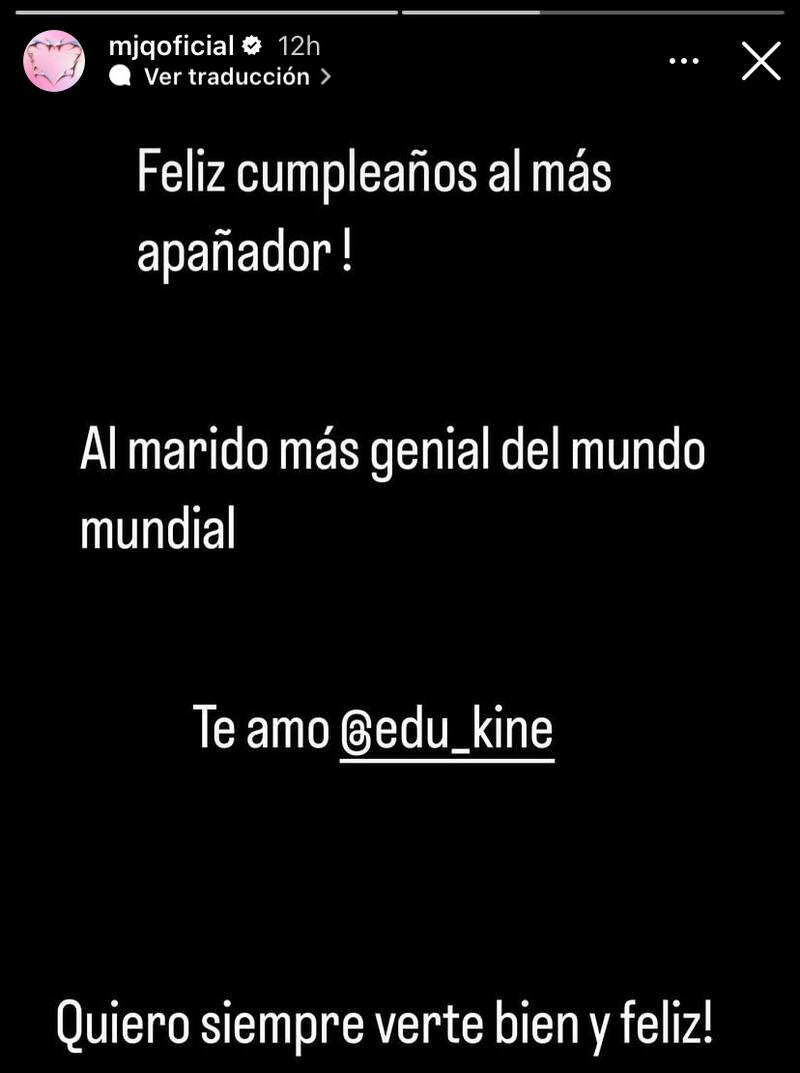 El romántico mensaje de cumpleaños de María José Quintanilla para su esposo.