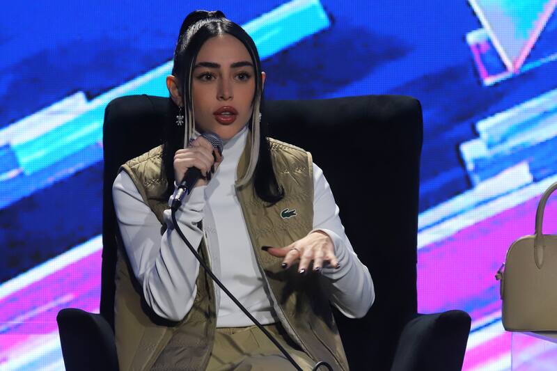 La argentina conversó con la prensa acreditada antes de su show.