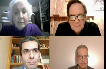 La interrupción de Mónica González a Bernardo Fontaine en "Mentiras Verdaderas"