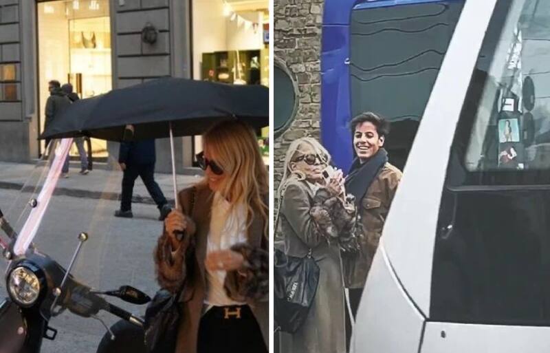 Cecilia Bolocco y Máximo Menem en Italia. Créditos: Instagram