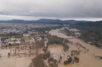 VIDEO | Así se ve Talca desde el aire en medio de las inundaciones