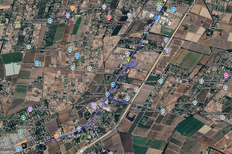 Sector afectado por el corte de agua.