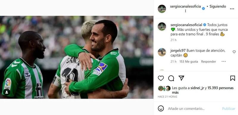 El experimentado jugador español hizo un llamado a unir el plantel de Betis.