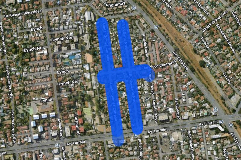 Sector afectado por el corte de luz.