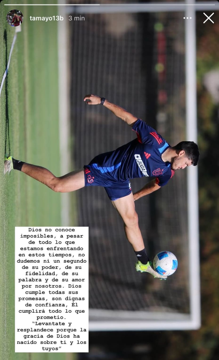 El desahogo del futbolista en su cuenta de Instagram.