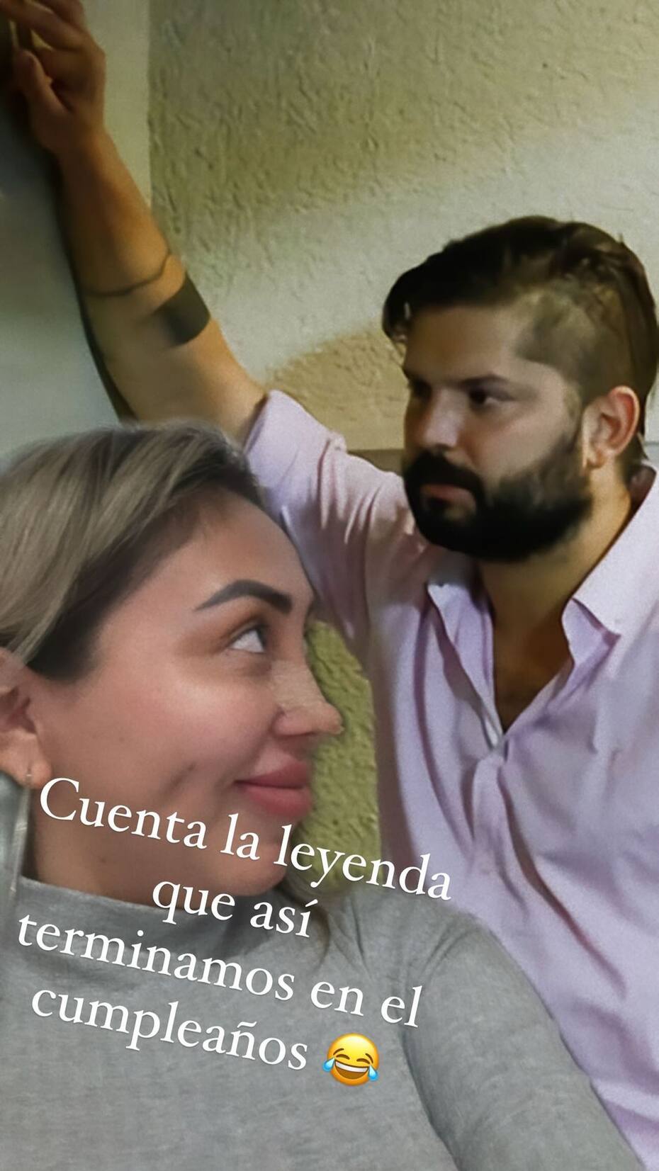 Historia de Naya Fácil en Instagram sobre Gabriel Boric