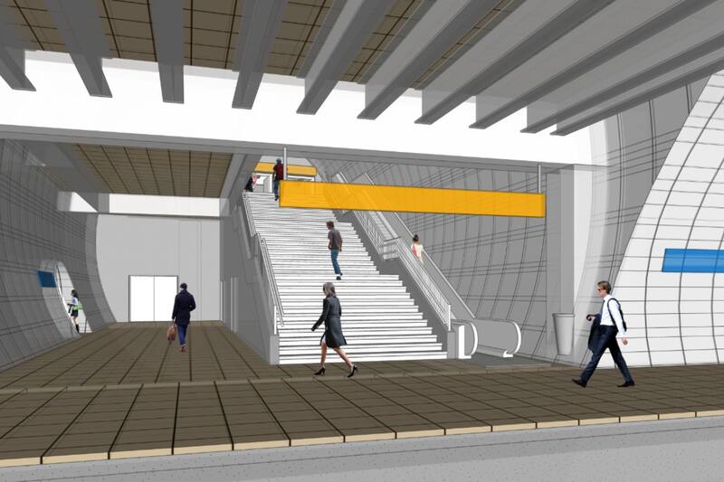 Los andenes de la estación tendrán una expansión de 4,5 metros cuadrados. Créditos: EFE Chile.