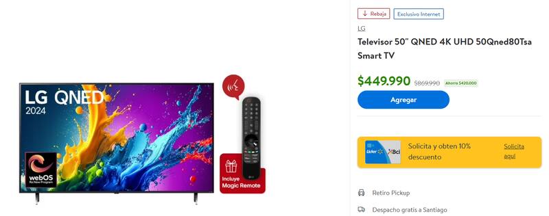 Este Smart TV tiene 51% de rebaja comprando por internet.