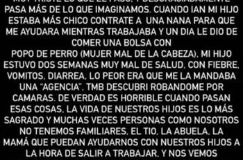 “Le dio de comer popó de perro”: Melina Figueroa relata cruda experiencia de su pequeño hijo con asesora del hogar