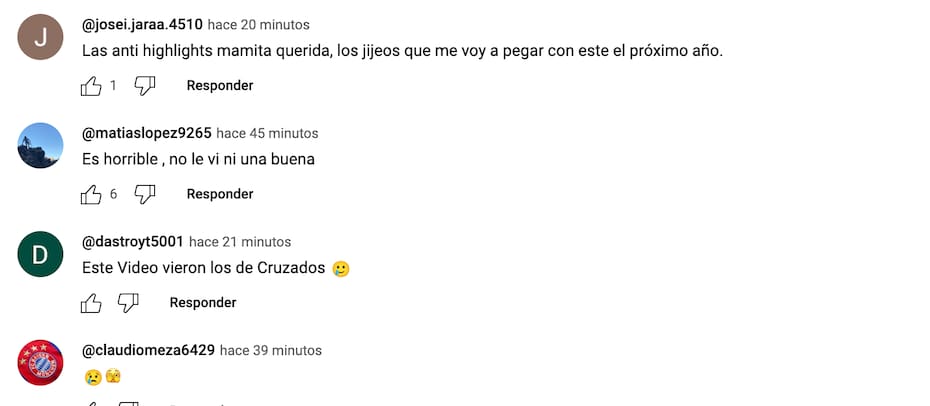 y su reacción a las mejores jugadas de Jhojan Valencia.