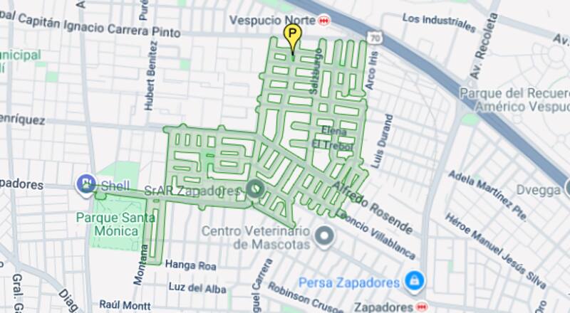 Esta zona tendrá corte de agua a partir de las 15:00 horas de este jueves. Créditos: Aguas Andinas.