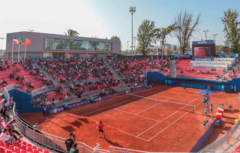 Escenario de la serie entre Chile y Serbia. Foto: Federación de Tenis de Chile.