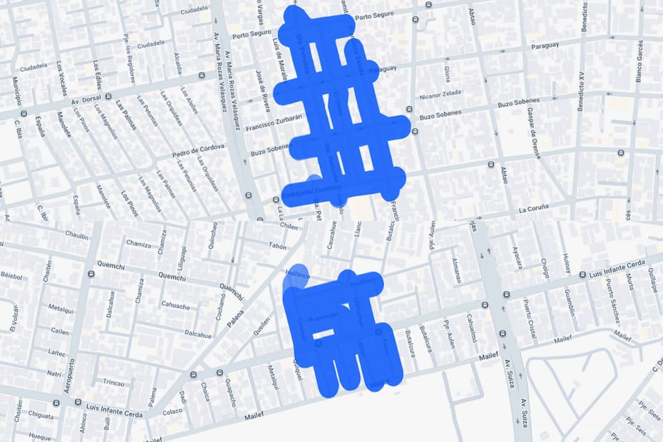 Sector afectado por el corte de luz.