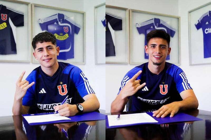firmaron su primer contrato profesional. Foto: Instagram Universidad de Chile.