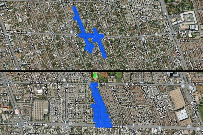 Sector afectado por el corte de luz.