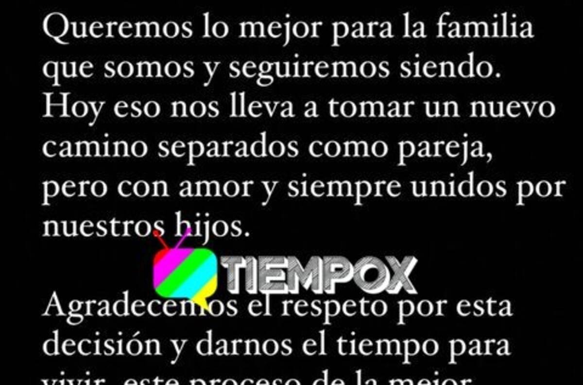Benjamín Vicuña anuncia su separación de China Suárez: “Con amor y siempre unidos por nuestros hijos”
