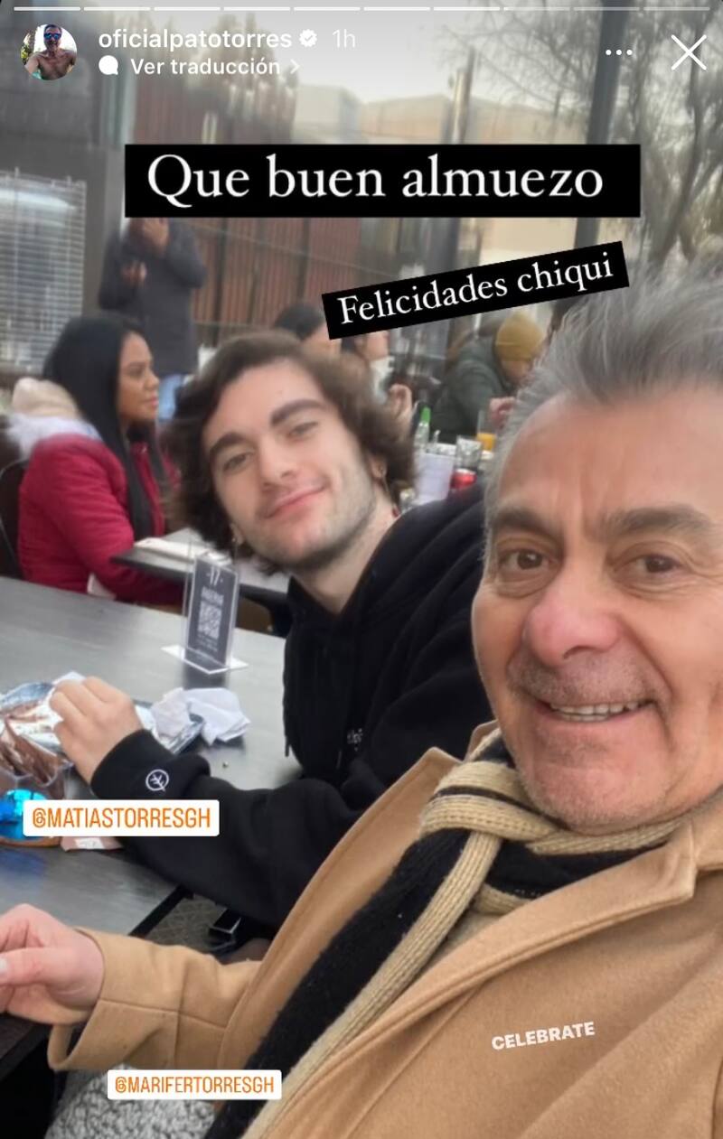 Pato Torres celebrando con su hijo. Foto: Instagram.