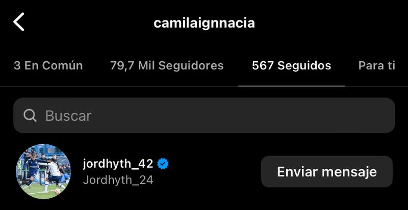 Camila Sepúlveda volvió a seguir a Jordhy Thompson en Instagram.