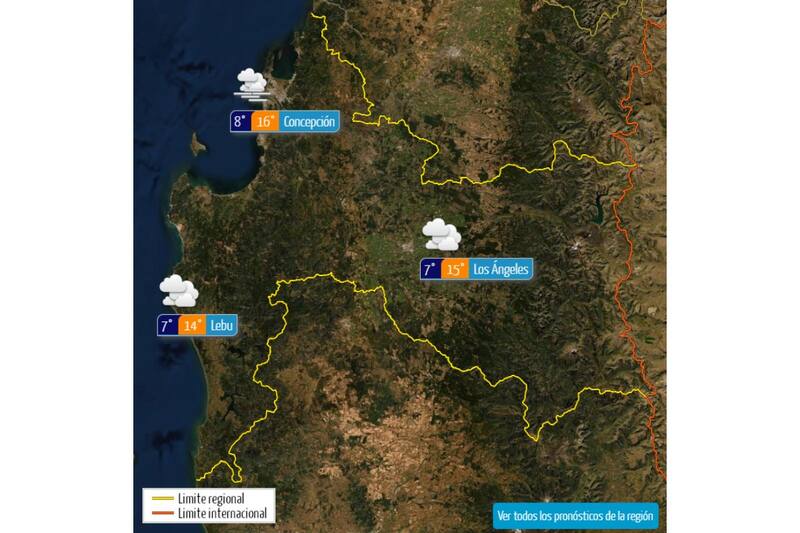 Así estará el tiempo en otros sectores de la Región del Biobío.
Créditos: DMC.