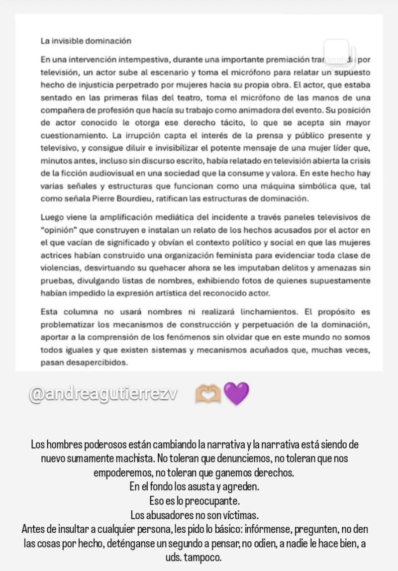 La actriz rompió el silencio.