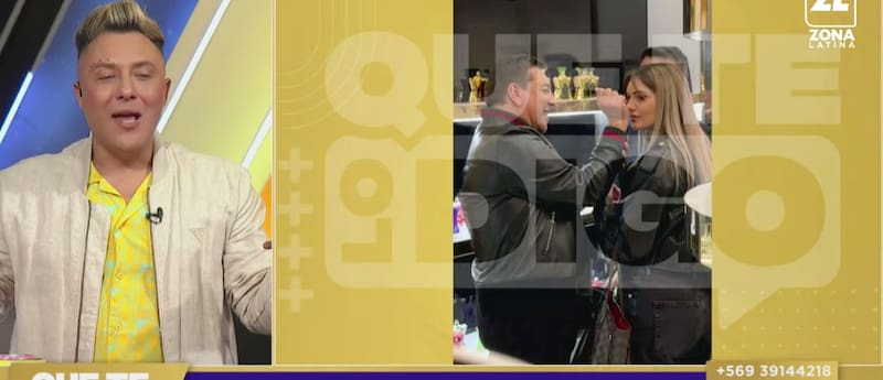 Faloon Larraguibel y Julio César Rodríguez en un lanzamiento de perfumes. Créditos: Pantallazo Zona Latina