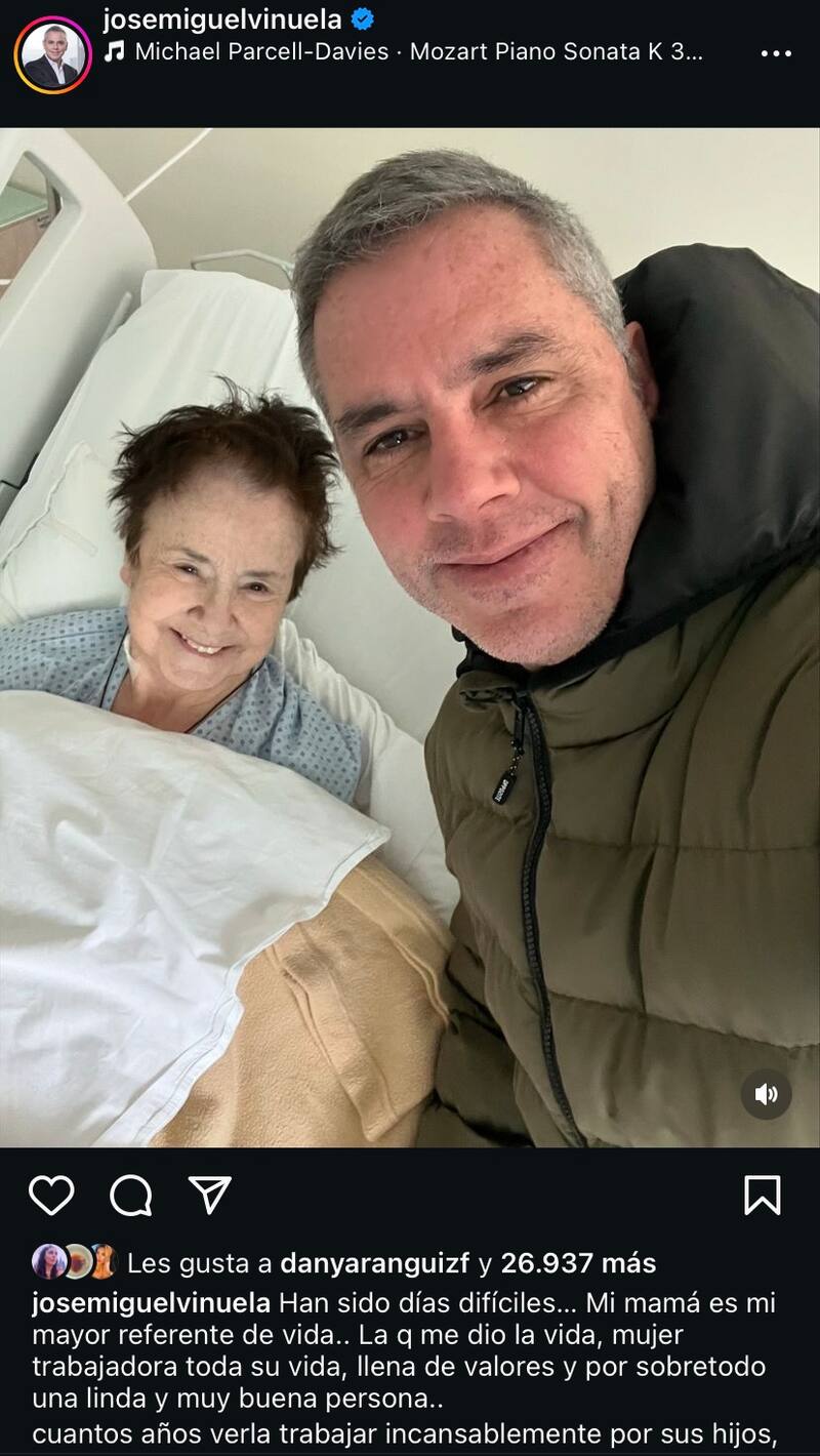 José Miguel Viñuela pasó un susto con su madre.