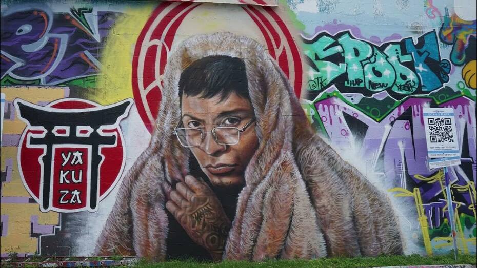 El mural de Galee Galee que fue tapado por Sergio Busquets en Miami.