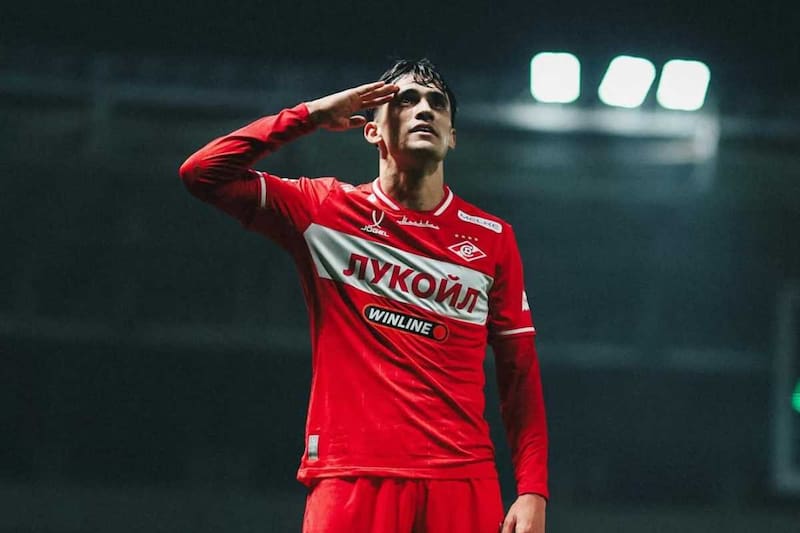 Celebrando un doblete frente al Ajmat en la Premier League de Rusia. Foto: Instagram Spartak.