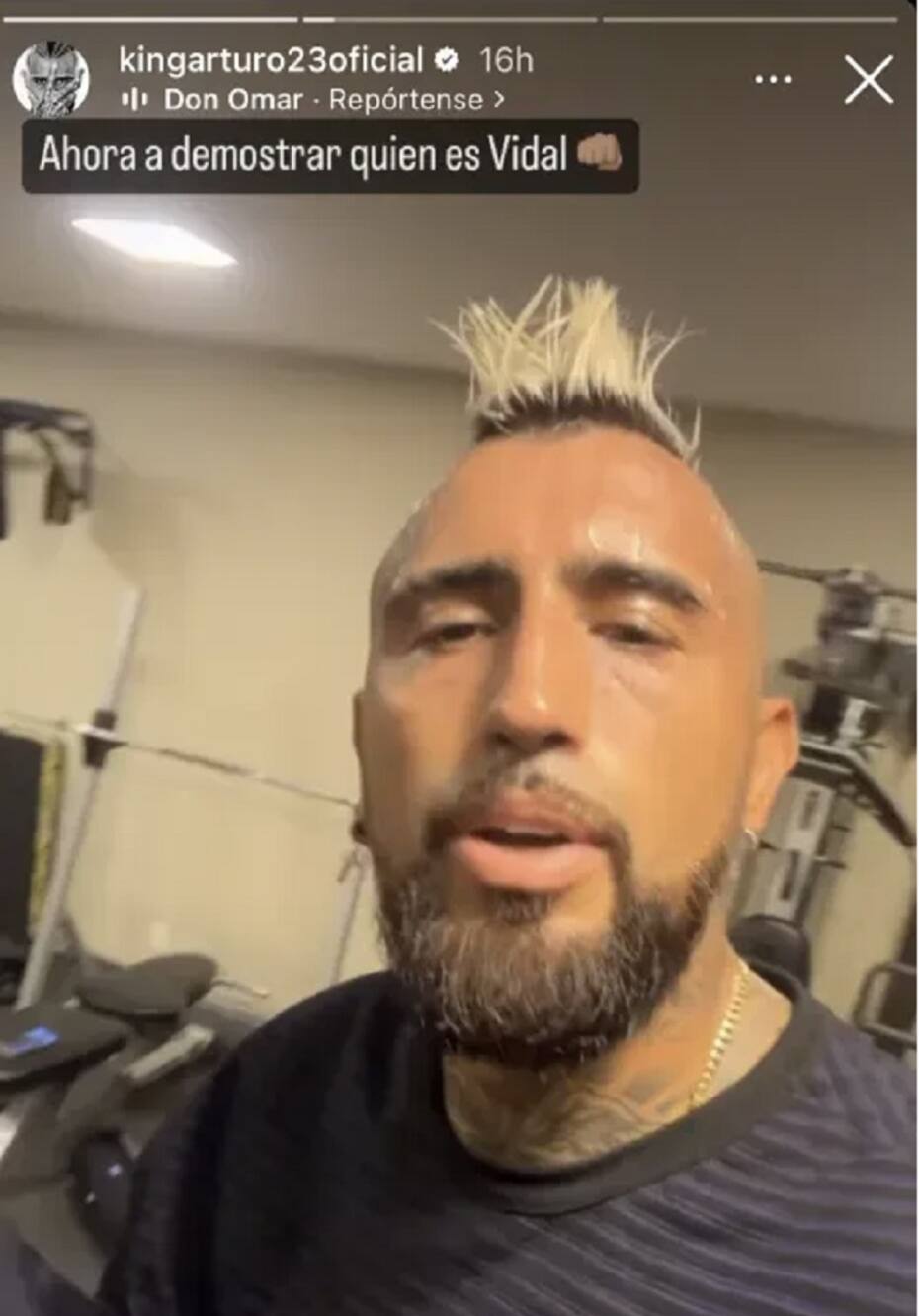 Arturo Vidal compartió una fotografía en el gimnasio con un mensaje desafiante para sus críticos.