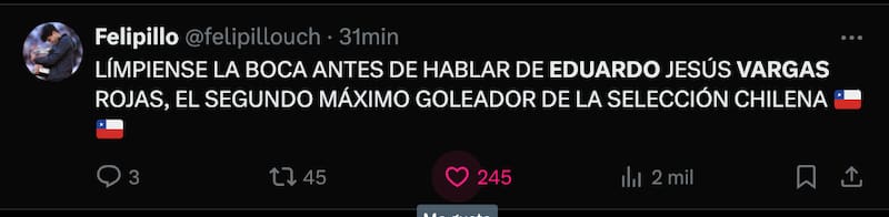 Eduardo Vargas el más aplaudido por los hinchas de La Roja.