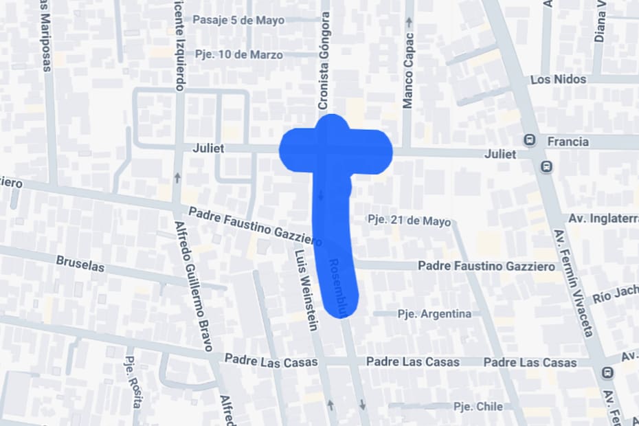 Sector afectado por el corte de luz.