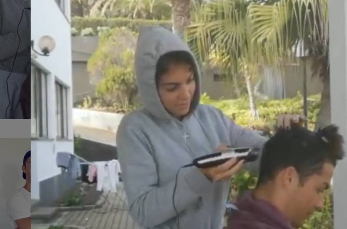 Cristiano Ronaldo se sometió a un corte de pelo realizado por su novia