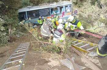 Bus con casi 30 pasajeros se desabarranca en Panquipulli dejando 12 lesionados