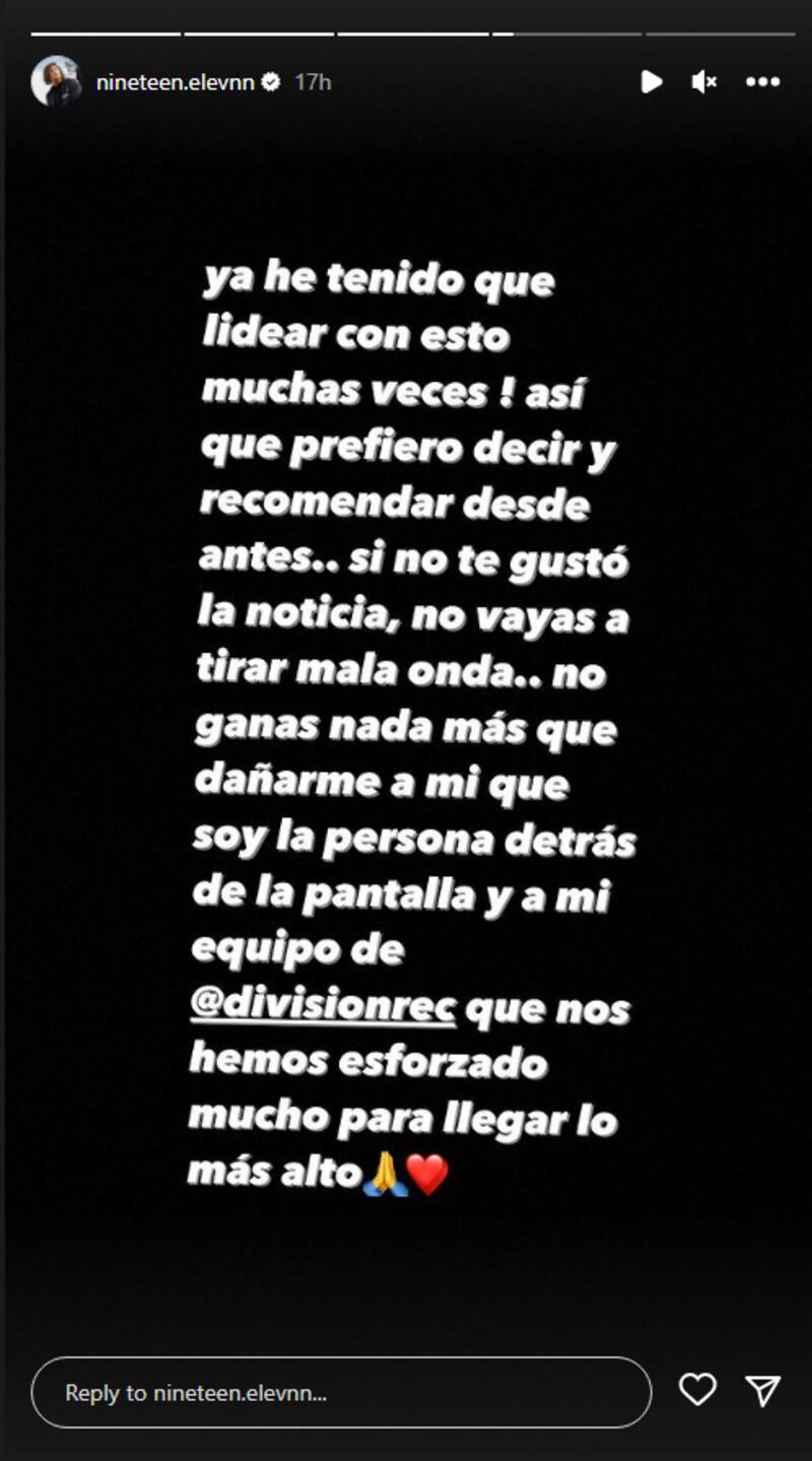 NineTeen Elevnn respondió a quienes lo critican.