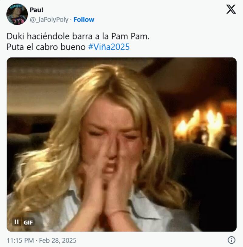 celebraron la actitud de Duki hacía Pampam en el Festival de Viña 2025