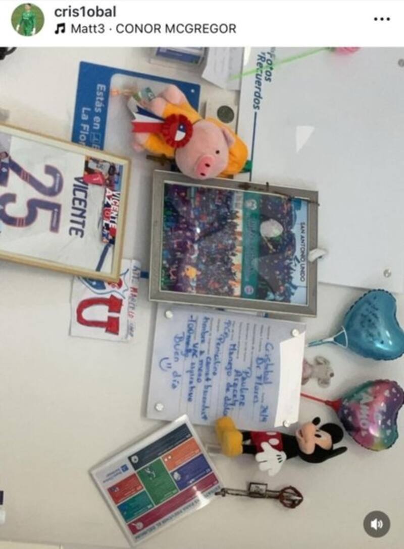 La segunda foto que subió Cristóbal Campos en su cuenta de Instagram.