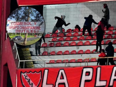 No olvidan a la U: Hinchas de Independiente dejan amenazantes mensajes en sede de Conmebol