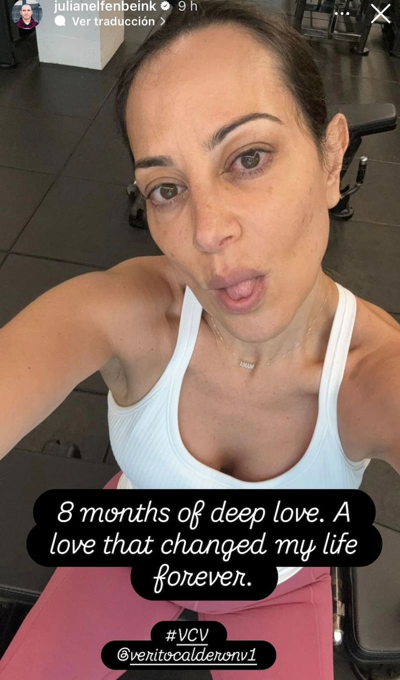 Julian Elfenbein le dedicó tierno mensaje a su pareja, Verónica Calderón.