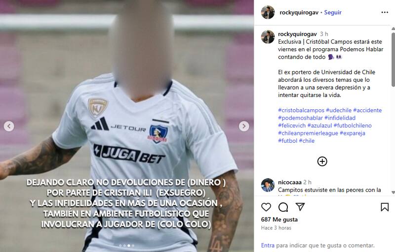 El periodista Rodrigo Quiroga adelantó la entrevista al ex portero de la U