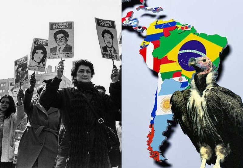 La Operación Cóndor fue una red secreta de terrorismo de Estado para perseguir y reprimir cualquier avance de oposición política en América Latina que no fuera afín a los intereses de Estados Unidos. | Fotos: Agrupación de familiares de Detenidos Desaparecidos de Kena Lorenzini - Composición propia