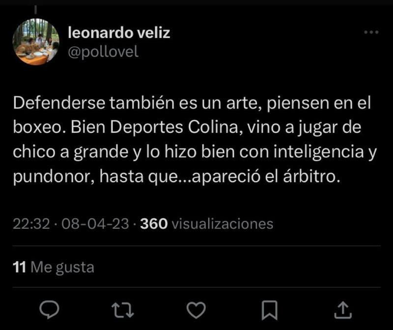 Pollo Véliz no quedó contento con el arbitraje de Colina vs U. Católica.