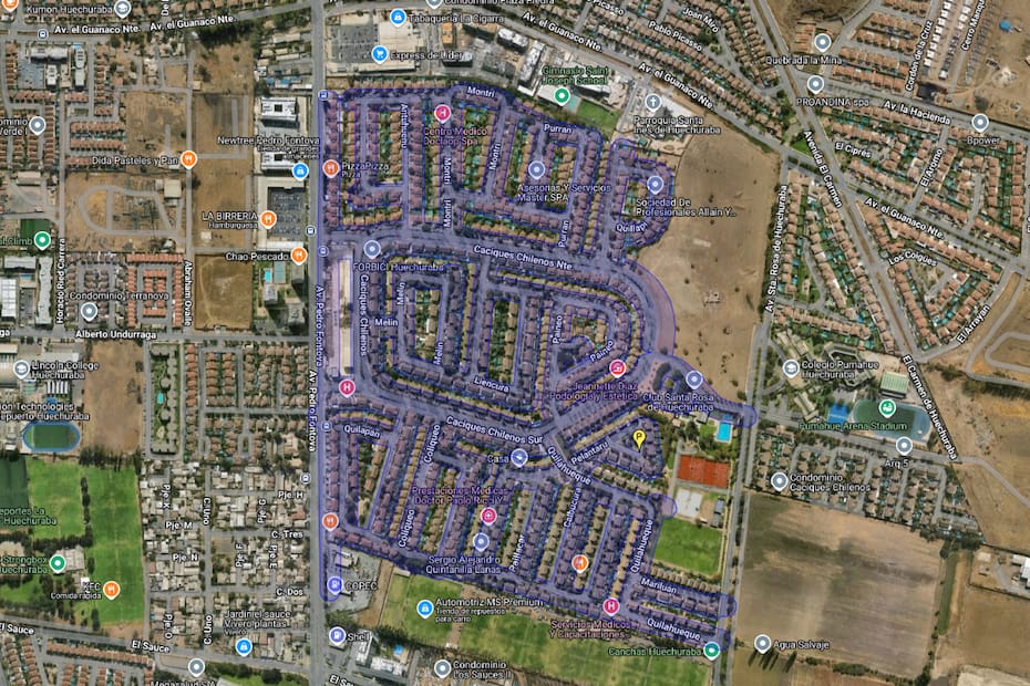 Sector que tendrá corte de agua.