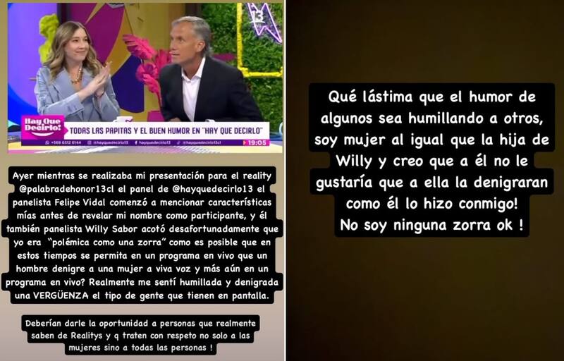 La influencer expresó su molestia ante los dichos de Willy Sabor. Créditos: Instagram