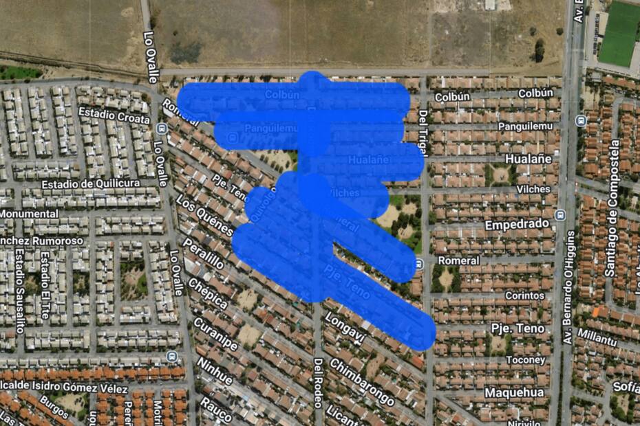 Sector afectado por el corte de luz.