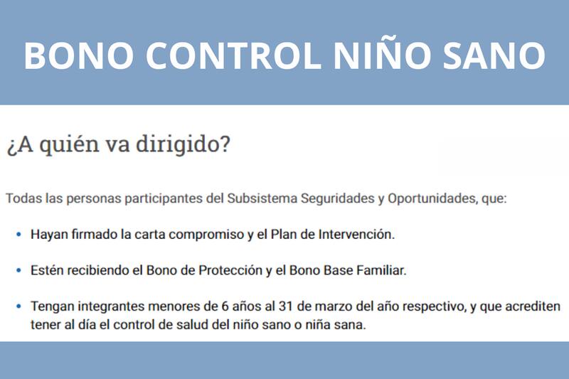 Requisitos para recibir el Bono Control Niño Sano.