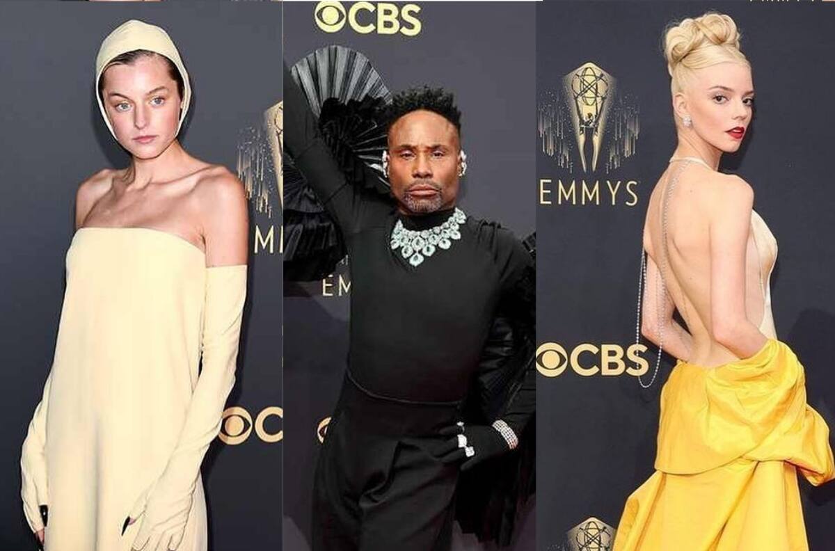 Grandes mangas, gorros de baño, y trajes de color: Los looks más excéntricos que se tomaron la alfombra roja en los Premios Emmys 2021