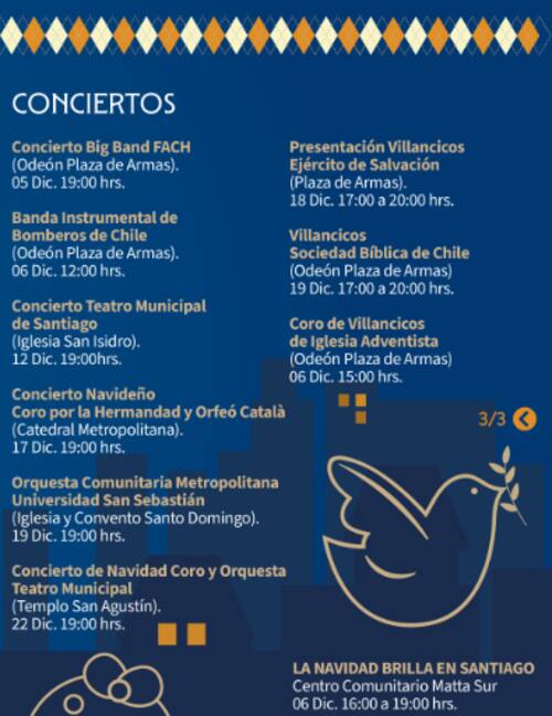 La comuna también realizará conciertos y presentaciones en diferentes puntos de la zona. Foto: Instagram Municipalidad de Santiago.