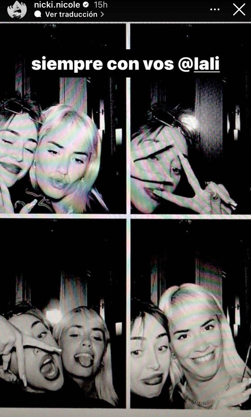 Nicki Nicole expresa su apoyo a Lali Espósito.