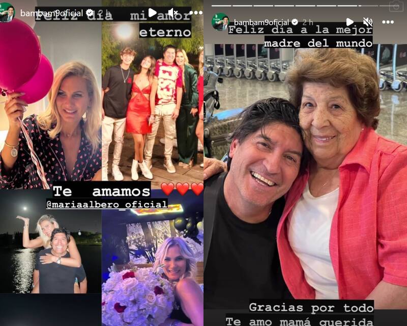 Iván Zamorano felicitando a su madre y María Alberó / Créditos: Instagram
